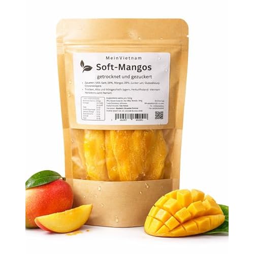 SOFT MANGO - Weiche Mangoscheiben aus VIETNAM, fruchtig-exotischer Geschmack, Snack im Standbeutel 100 g