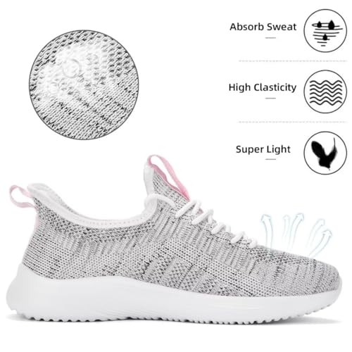 Image of Lamincoa Womens Slip On Walking Shoes Non Slip Casual Road Running Lightweight Mesh Fashion Sneakers for Gym Travel Workout