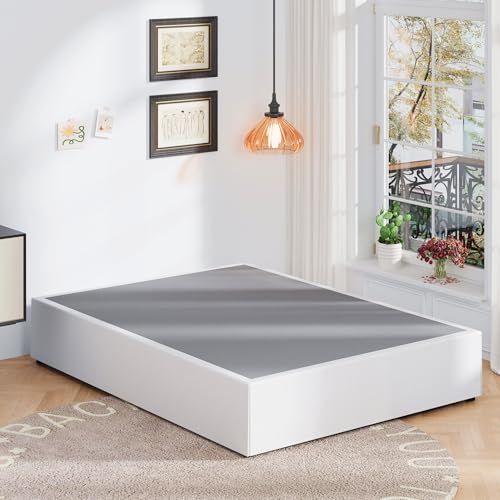 Upcanso Estrutura de cama de casal de 40,6 cm com capa de tecido, moldura de cama de metal tamanho c