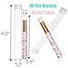 Hiceeden 60PCS Lash Shampoo Brushes Set, Glitter Crystal Eyelash Extension Cleaner Brushes, Nose Pore Deep Cleaning Brush, Blackhead Remover Lash Extension Brushes, Pink (30pcs Brush and 30pcs Tube)
