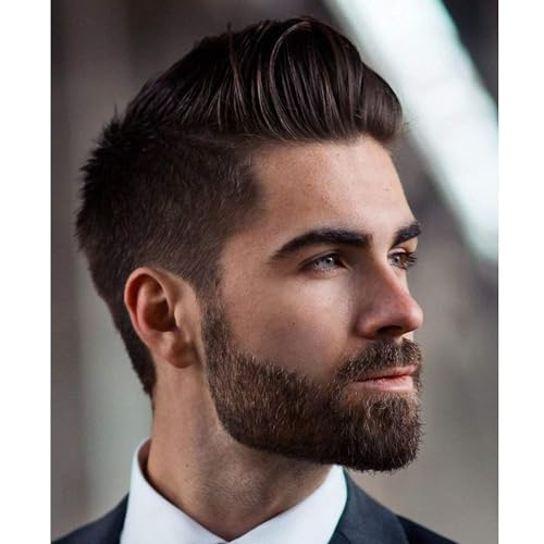 Voloria Toupee for Man 0.04cm Ultra Thin Skin PU Men's Hairpiece European Virgin Human Hair Replacement System Pieces 10x8inch 1B Off Black Color