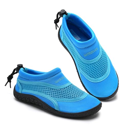 WateLves Wasserschuhe Kinder Jungen Mädchen Badeschuhe Kleinkind Schwimmschuhe Strandschuhe Aquaschuhe(Aqua,Größe 34)