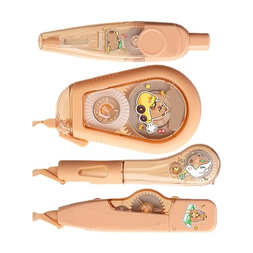 Kit di 4 rulli di correzione a scatto, tecnologia istantanea a secco, per scuola, ufficio, viaggi, uso con nastro di correzione per scrittura liscia