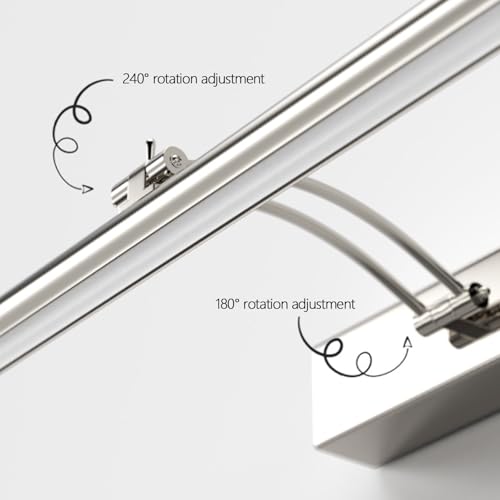 Lámpara de espejo baño rotación 240 grados luz cálida rectangular acrílico 2