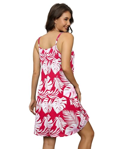 Image of elescat Womens Summer Dresses Spaghetti Strap V Neck Casual Sleeveless Sundress Beach Cover Ups with Pockets 2026