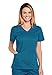 Cherokee Women's V-Neck Princess Seam Top, Caribbean Blue, Large