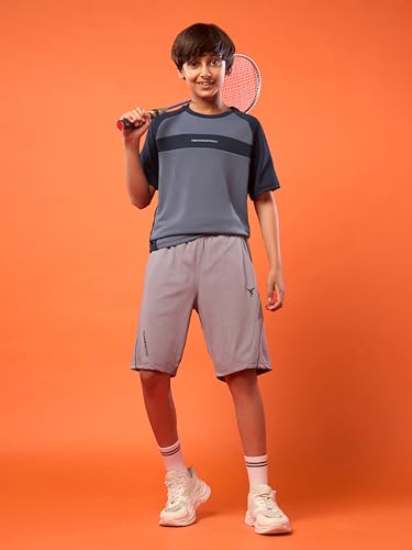 Image of TECHNOSPORT Boy's Polyester Slim Fit Crew Neck Half Sleeve T-Shirt with Technocool+, Anti Microbial Propeties for Sports and Regular Use