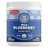 Vimergy Brain Body Protect - Wild Blueberry Whole-Fruit Powder with Horsetail & Bamboo Silica for Brain, Heart & Detox Support. USDA Organic, Vegan, Gluten-Free, Kosher (250g)