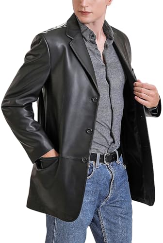 BGSD Men Max 3-Button Lambskin Leather Blazer Sport Coat Jacket (Also available in Big and Tall and Short)2
