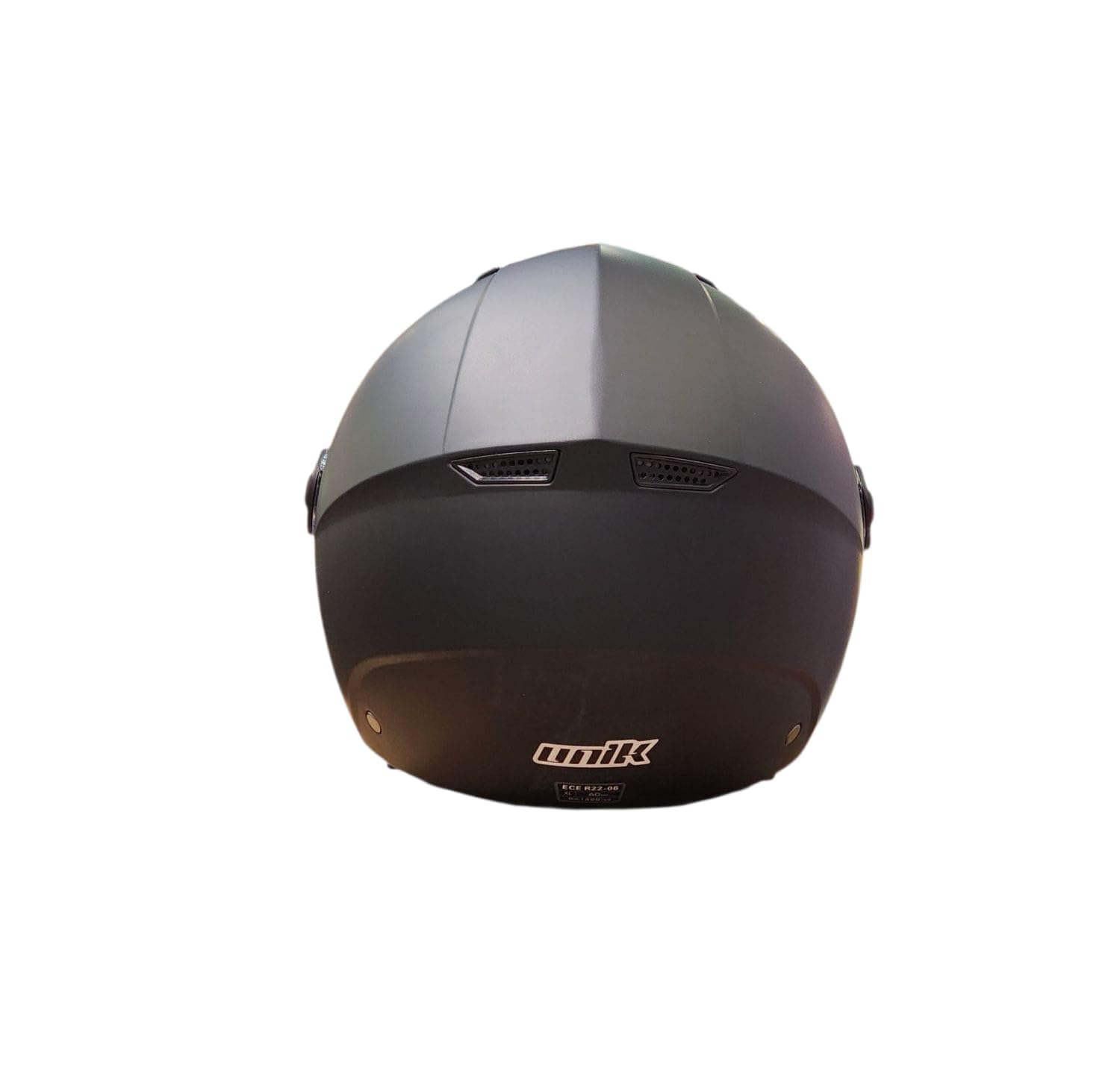 unik Casco Moto Jet Abierto Motocicleta Scooter Ciclomotor Hombre/Mujer Airflow Cierre Micrométrico Desmontable Homologado - Negro Mate Talla XL
