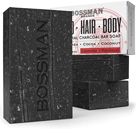 Bossman Men’s Bar Soap (Lavender and Patchouli, 3 Pack)