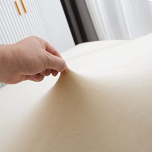 Futon Slipcover Velvet Stretch Armless Sofa Cover Elastic Washable Couch Sofa Furniture Protector For Folding Futon Moving Sofa Bed Without Armrests (Velvet Beige) #TOP6