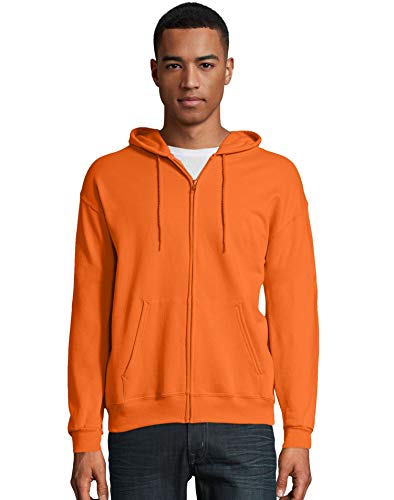 Hanes ComfortBlend EcoSmart 50 50 Full-Zip Hood, Safety Orange, Medium