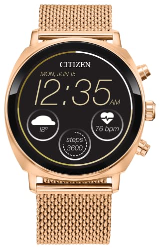 Citizen CZ Smart PQ2 41MM Smartwatch unisex con app YouQ con ricerca IBM Watson® AI e NASA, Wear OS by Google, HR, GPS, Fitness Tracker, Amazon Alexa™, compatibile con iPhone Android, classificazione