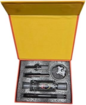 NECTOR COLLECTOR Smoking Pipe Kit, Complete Metal Tip Set Includes MouthPiece Plastic Clamp Water Percolator Stem Stainless Steel Nail Glass Nail Alternative AND Glass Dish 19MM