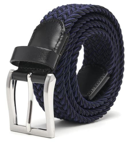 Image of Fabio Valenti Men's Stretch Belt Woven Braided Belt 1 3 /8 for Golf Pants | Solid Buckle, Casual Occasion, Everyday Dress, Handmade,Colorful,Gift