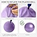 JIAOHENANZE Home Pilates Kit for Women， Pilates Essentials Kit for Women，Pilates Equipment，14 Inch Fitness Circle, 9 Inch Yoga Ball 5 Resistance Bands for Beginners Home Workouts (Pink+Purple 9Pcs)