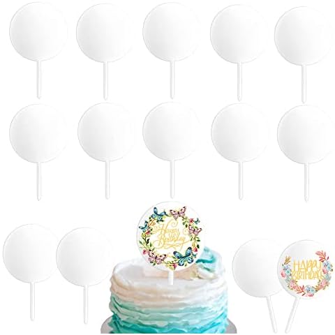 Blank Acrylic Cake Toppers Pack of 15, Transparent Round Birthday Cake Decoration, 10cm DIY Craft Making Baby Shower Wedding Birthday Party Cake Decorating Supplies Cover