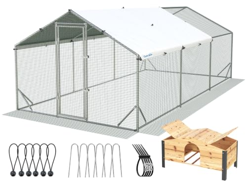 Quictent Advanced 18×9 ft Metal Chicken Coop Run