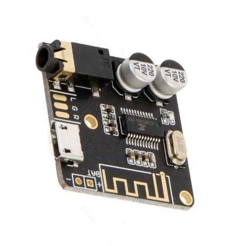 Image of Hexonix Bluetooth 5.0 Stereo Audio Amplifier Module, 3.7-5V DC, for Wireless Speaker, Car Audio, and DIY Electronics Projects - Black
