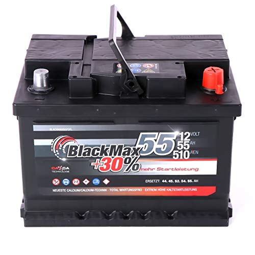 Autobatterie 55Ah Blackmax 12V 510A Starterbatterie für PKW