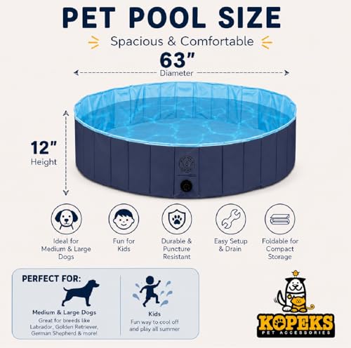 image for KOPEKS Outdoor Swimming Pool Bathing Tub - Portable Foldable - Ideal f