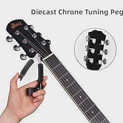 Winzz 41 Pouces Guitare Acoustique 4/4 Full Size pour les Adolescents Adultes Débutants Set, Noir Cutaway - Les Beatles, Paul McCartney, John Lennon, RIngo Starr, George Harrison Winzz 41 Pouces Guitare Acoustique 4/4 Full Size pour les Adolescents Adultes Débutants Set, Noir Cutaway – Image 5