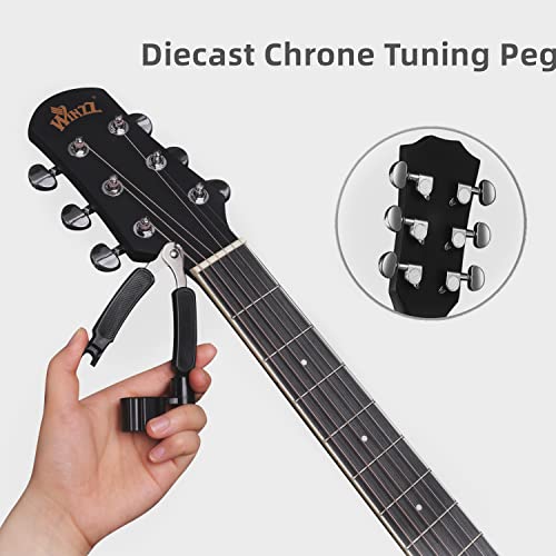 Winzz 41 Pouces Guitare Acoustique 4/4 Full Size pour les Adolescents Adultes Débutants Set, Noir Cutaway - Les Beatles, Paul McCartney, John Lennon, RIngo Starr, George Harrison Winzz 41 Pouces Guitare Acoustique 4/4 Full Size pour les Adolescents Adultes Débutants Set, Noir Cutaway – Image 6
