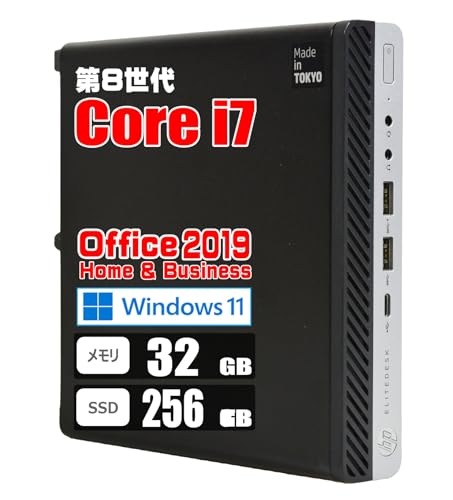 �y�����ςݕi�z�~�jPC / ��8���� Core i7 8700T / 32GB / SSD 256GB / MS Office 2019 / Windows 11 Prodesk/�h���C�u�񓋍�/HP EliteDesk 800 G4 DM Mini 80