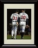 Generic - Framed Photograph Wall Art - Greg Maddux & Chipper Jones - Atlanta Braves - 10' x 8' Black Cherry Wood Frame - Portrait Orientation - Glossy Finish