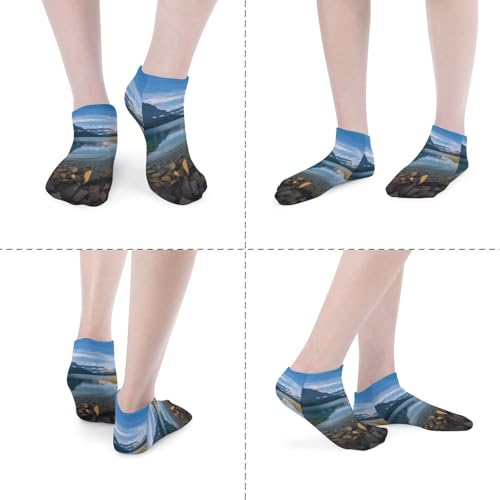 5 Pairs of Cotton Ankle Socks for Women Men Glacier National Park Low Cut Socks for Running Hiking No Show Athletic Sock4