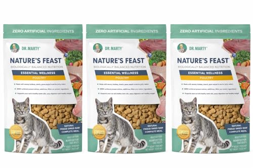 Dr. Martys Natures Feast Essential Wellness Poultry Freeze-Dried Raw Cat Food 23-oz Bag