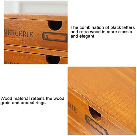 Baffect Desktop Storage Box with Drawers Wooden 4 Tier Vintage Drawer Box Jewellery Box Wooden Box with Drawer Organiser Wooden Table Storage 4 Tier