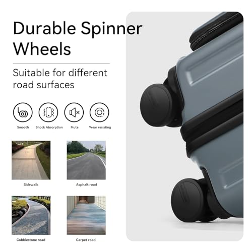 ROAMING-20-Inch-Carry-On-Luggage-with-Wheels-PC-Hard-Shell-Suitcase-Top-Opening-Expandable-Tsa-Luggage-Suitcases-for-Travel-Woman-MenLivid-green