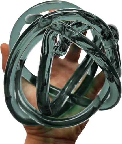 Ritadeshop Glass Orb Decor Ball Glass Knot for Home Decor Tabletop Decorative Figurine