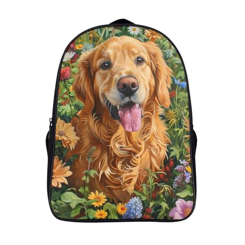 Sac à dos Golden Retriever imprimé 3D grand format 40x28x16cm