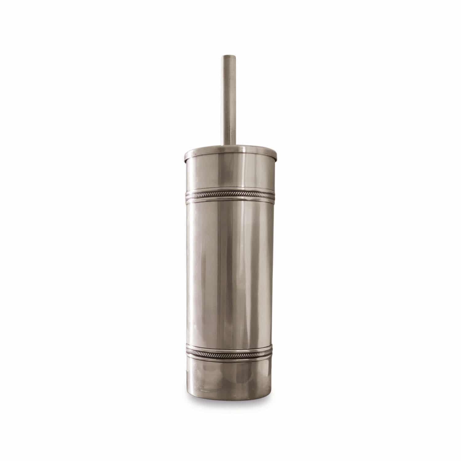 Loberon Set Bagno Semoine: Scopino E Portascopino In Acciaio Inox - Finitura Argento Antico