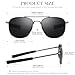 SUNGAIT Military Aviator Sunglasses Men: Classic Square Army Pilot Shades w. Spring Hinge HD Lens SGT286DP-QH