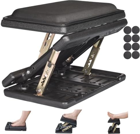 Adjustable Footrest with Removable Foam Cushion, Under Desk Footr...
