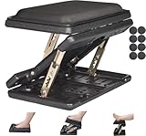 Leermart Adjustable Footrest with Removable Foam Cushion, Under Desk Footrest with Massage Beads for Car, Home, Office Stool, 4-Level Height for Improved Posture Back&Hip Pain Relief(Black Plus)