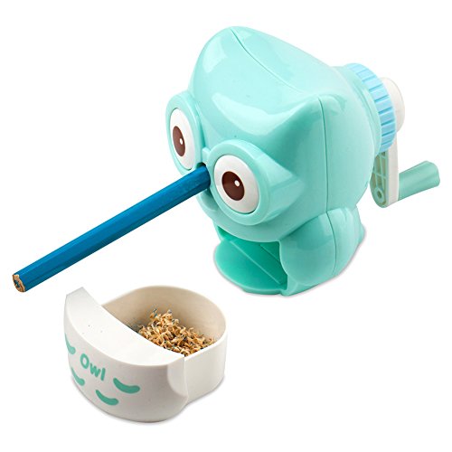Studentszone Cute Pencil Sharpeners Manual For Kids And Artists, Kawaii Handheld Manual Pencil Sharpener For Colored Pencils (Owl-Green) #TOP2