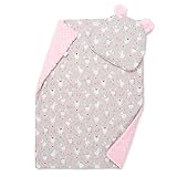 EliMeli Baby-Set BABYDECKE mit Kissen Babybettwäsche Minky Decke mit Kopfkissen für Mädchen und Junge Kuscheldecke mit Kinderkissen für Kinderwagen oder Bett (75x100, Rosa - Hase)
