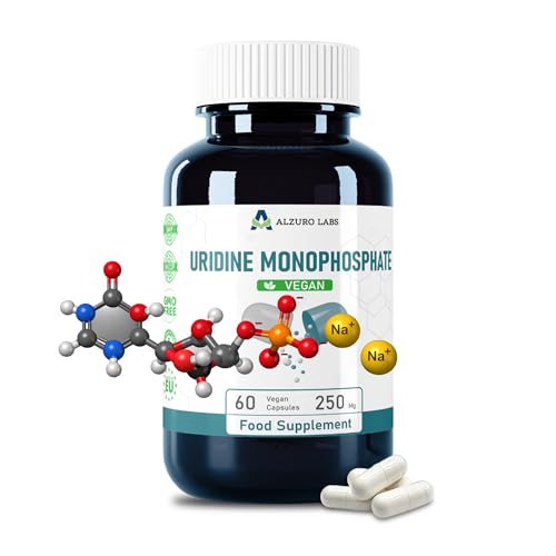 Alzuro Labs Uridin Monophosphat | 250mg | 60 Vegane Kapseln | Hochdosierte Gehirn-, Gedächtnis- & Nervensystem-Unterstützung | 2-Monatsvorrat | Laborgeprüft GMP-zertifiziertes Nahrungsergänzungsmittel