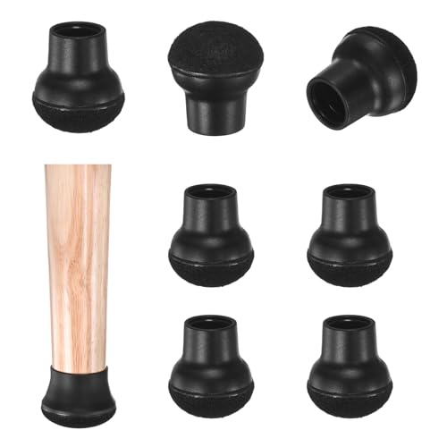 Image of M METERXITY 8-Pack Chair Leg Floor Protectors, 0.55 inch-0.75 inch Silicone Cups Round Felt Furniture Pads for Chairs /Tables in Hardwood Floors /Tile Floors, Chair Leg Covers [Black]