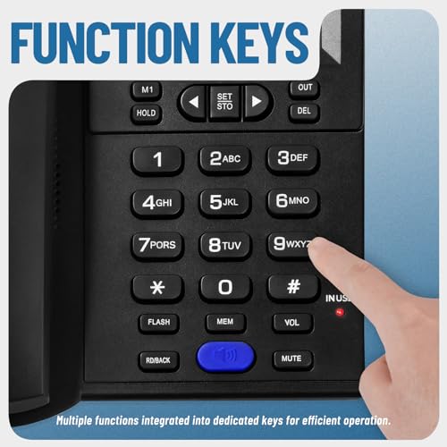Uvital Corded Phone for Landline, Black Telephone Landline Phones, Desktop Telephone for Home/Office/Hotel with LCD Display Caller ID-Ringer Volume Hands Free, Easy-to-Use by Uvital - Image 5