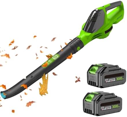 Souffleur Batterie 21V, Souffleur Feuille avec Batterie 3,0 Ah, 1...