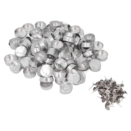 Aluminum Candle Containers for Apartment Decorations, 100 Tea Sets with Candle to Make Candle