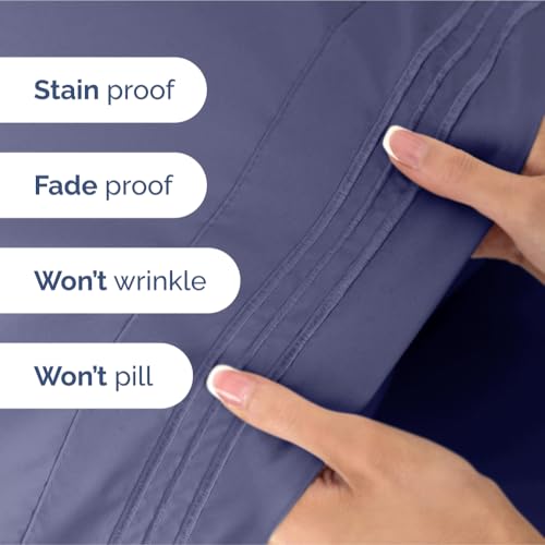 Image of Full Size 4 Piece Sheet Set - Ultra Soft & Cooling Sheets - Twilight Purple | Fits 8 Inch to 16 inch Mattress, Wrinkle Free & Fade Resistant with Deep Pockets, Breathable, Comfy Hotel Luxury Bedding