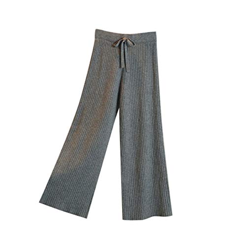 Women's Knit Elastic Waist Pull On Pants Cashmere Pants Thick Straight Pants Casual Wool Pants