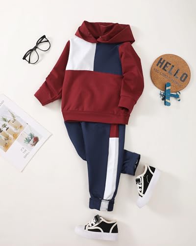 Image of Toddler Boy Clothes Baby Boy Outfit Letter Prints Hoodies Top Ripped Jeans Cute Boys Clothing Set Fall Winter